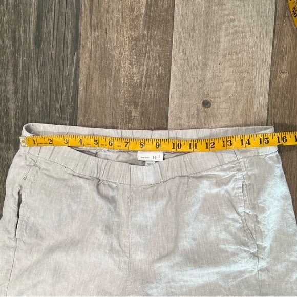 J.Jill Love Linen Capri Cropped Pants Light Gray Elastic Waist Womens Size Small - Picture 4 of 7